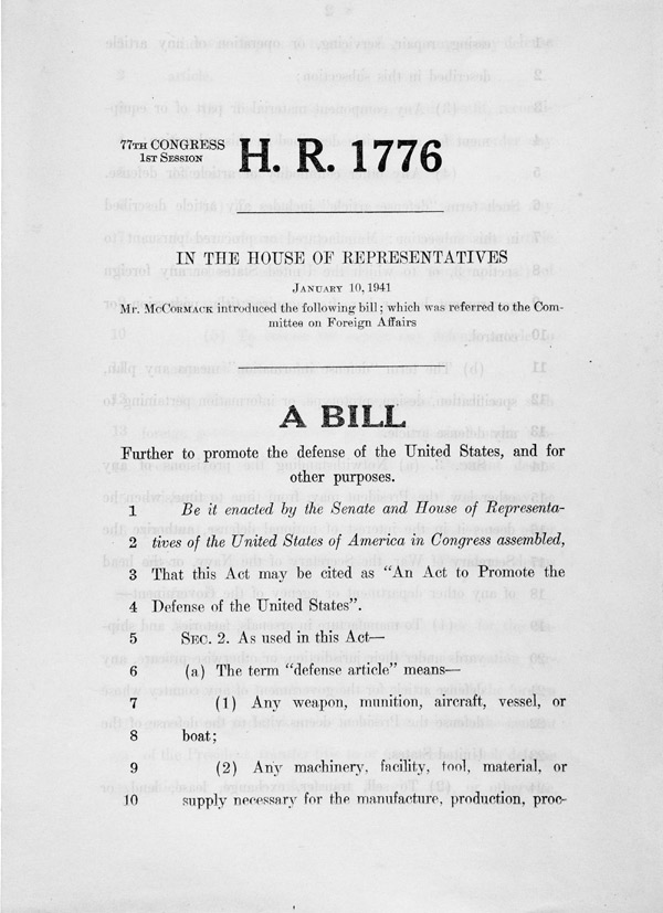 Doc of the Day: Lend-Lease Act